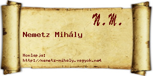 Nemetz Mihály névjegykártya